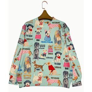 NEW Women's Bourgeoisie Pups Lightweight Mint Sweater Size Large